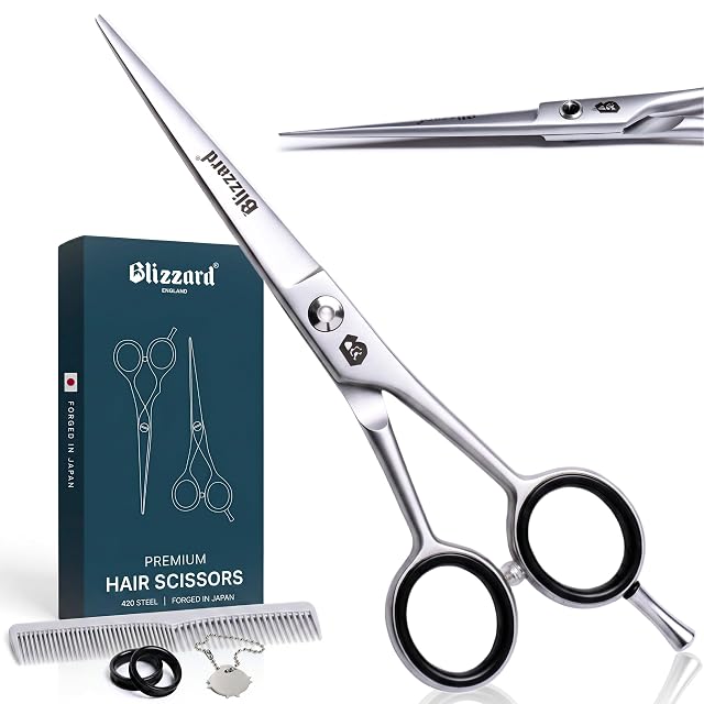 Blizzard Profi-Friseurschere aus japanischem 420er-Stahl mit Kamm und Etui