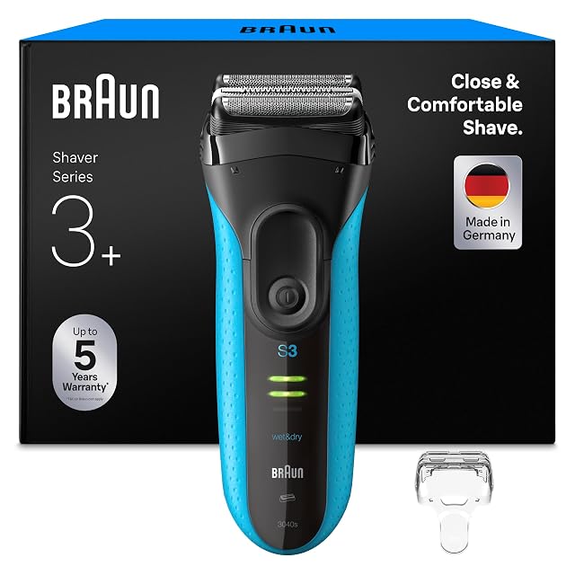 Braun Series 3+ 3040si Folienrasierer in Blau mit Präzisionstrimmer