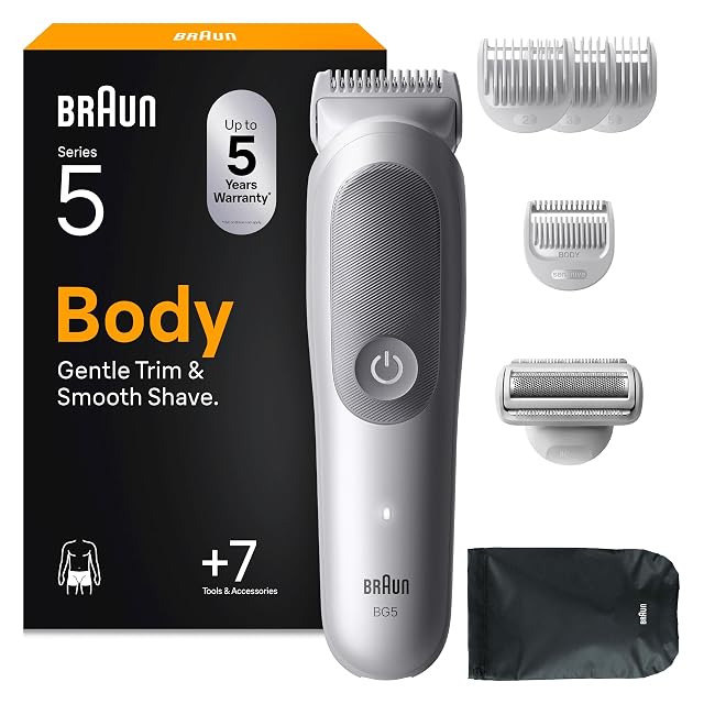 Braun Bodygroomer Series 5 BG5555 in Grau mit wechselbarem Scherkopf