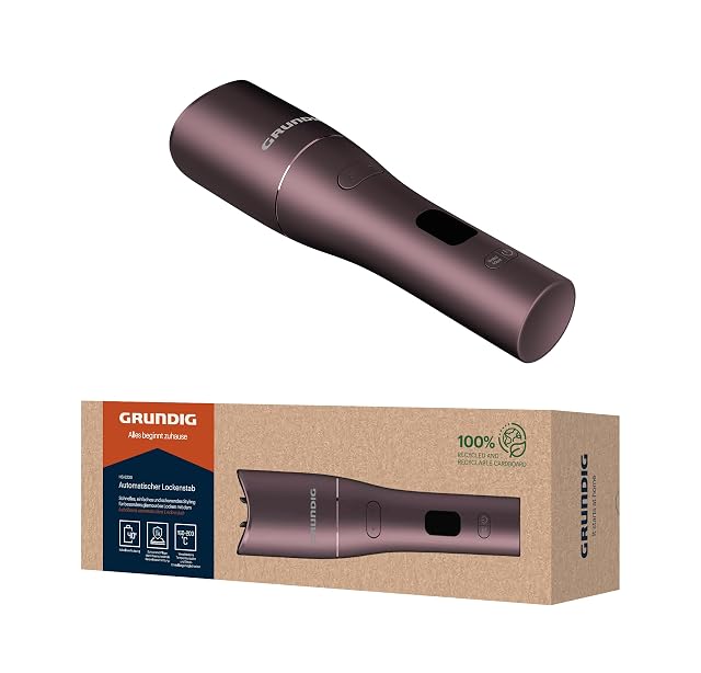 Grundig EasyCurl HS 6230 automatischer kabelloser Lockenwickler in Violett mit LCD