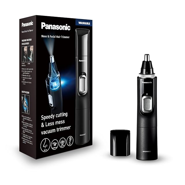 Panasonic ER-GN300 Nasen- und Ohrhaarschneider in Schwarz mit Absaugsystem