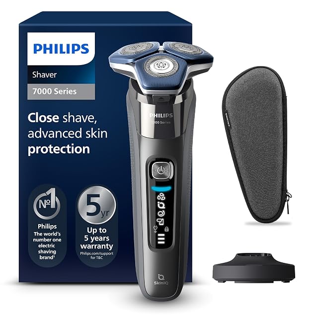 Philips Shaver Series 7000 S7887 Rotationsrasierer mit Ladestation und Reiseetui