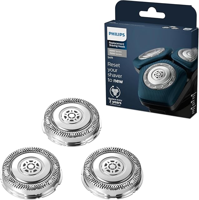 Philips SH71/50 Ersatzscherköpfe aus Edelstahl, Dreierset